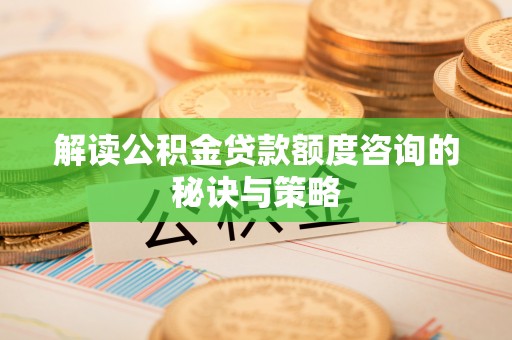 临洮解读公积金贷款额度咨询的秘诀与策略